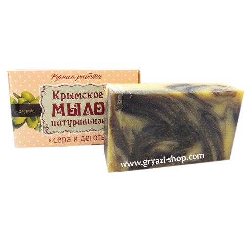 Мыло на оливковом масле "Сера и деготь"